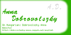 anna dobrovolszky business card